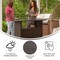 Emma and Oliver Melfi Wicker Rattan Counter Height Bar Table for Indoor/Outdoor Use with Inner Shelf and Bar Top